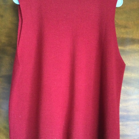 Vintage Eagles Eye 100%wool Red with black embellishments womens Vest sz L - Picture 4 of 5